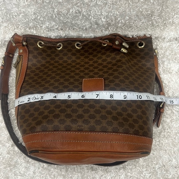Celine Drawstring Macadam Triomphe Bucket Bag Leather - Picture 10 of 16